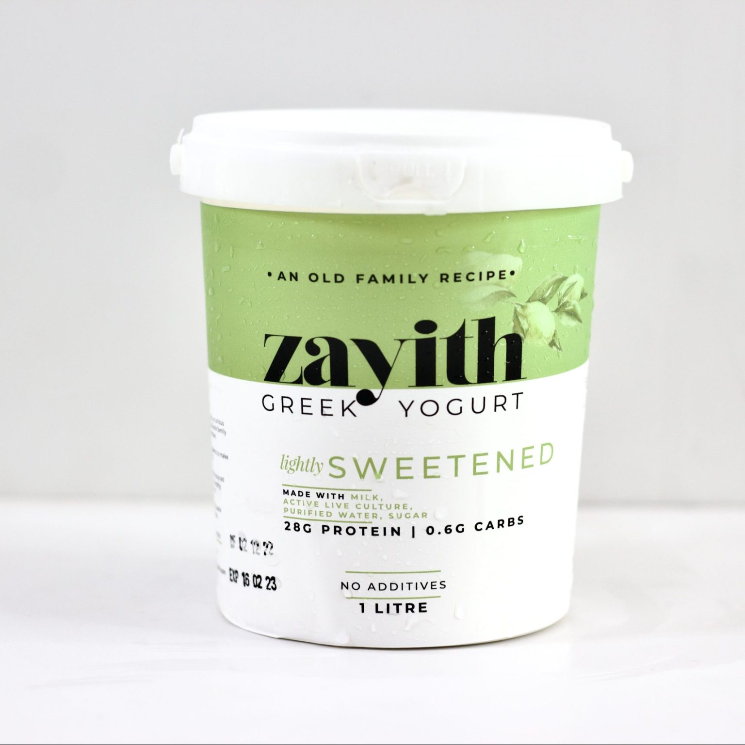 HighProtein Lightly Sweetened Greek Yogurt Zayith Yogurt