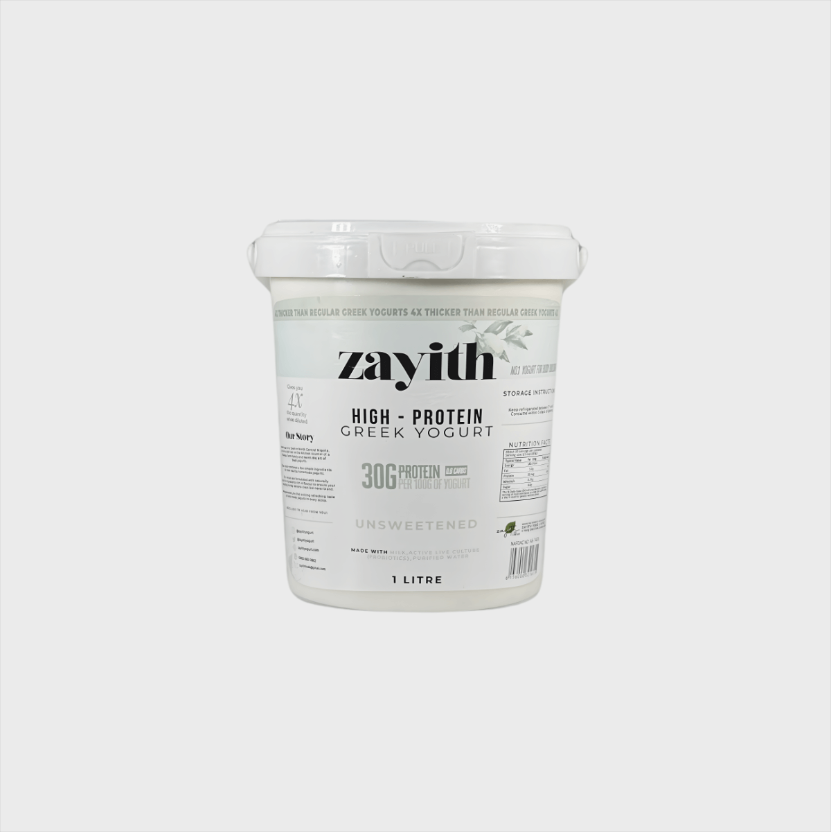 Zayith High-Protein Unsweetened Greek Yogurt - Image 3