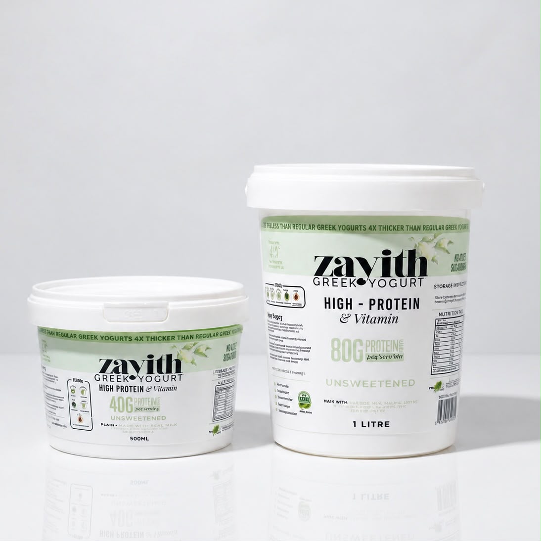 Zayith High Protein & Vitamin Unsweetened Greek Yogurt