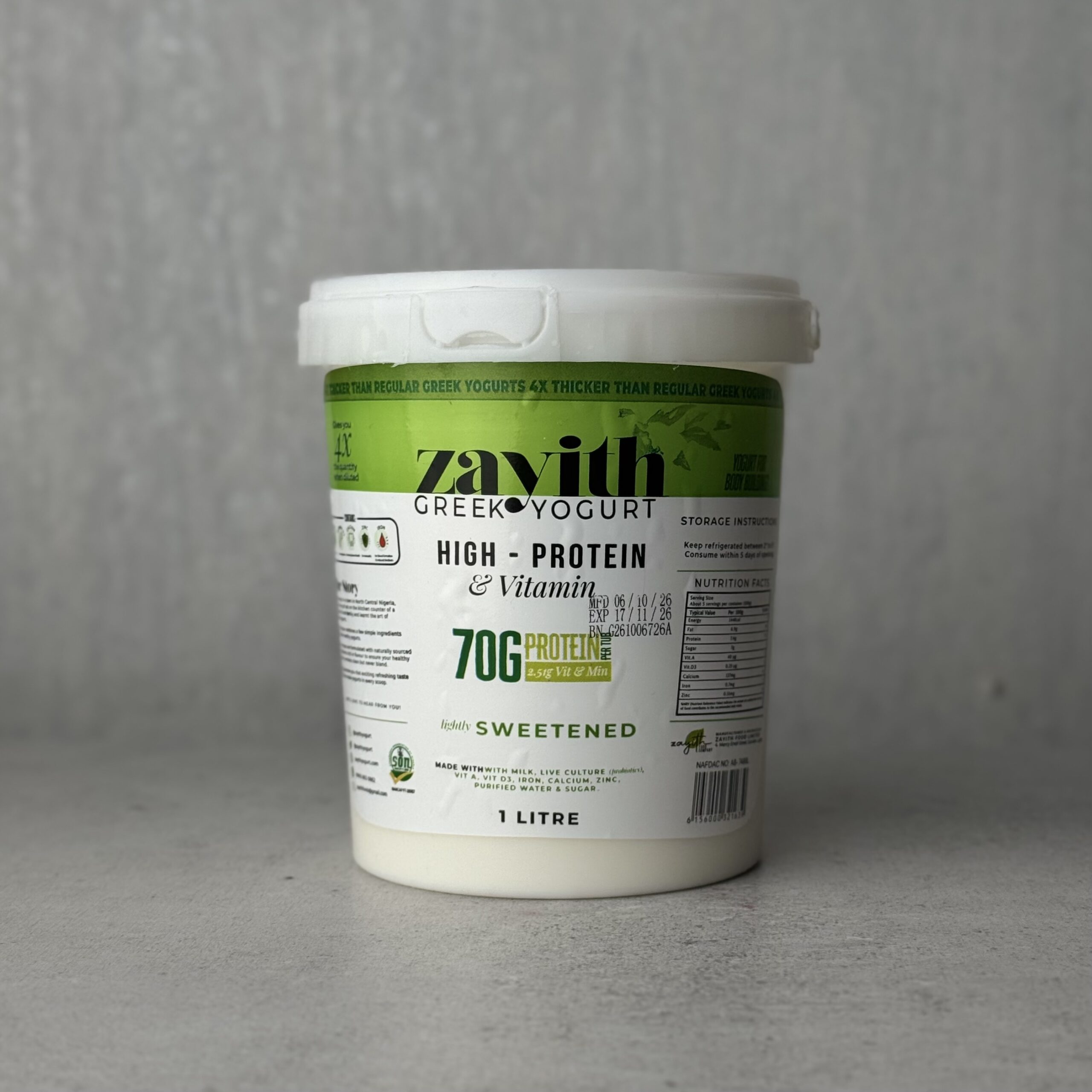 Zayith High Protein & Vitamin Sweetened Greek Yogurt - Image 3
