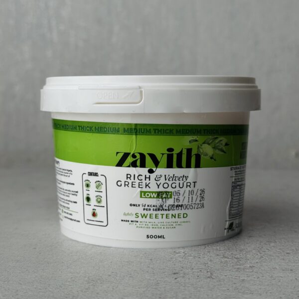Zayith Low-Fat Sweetened Greek Yogurt 500ml tub