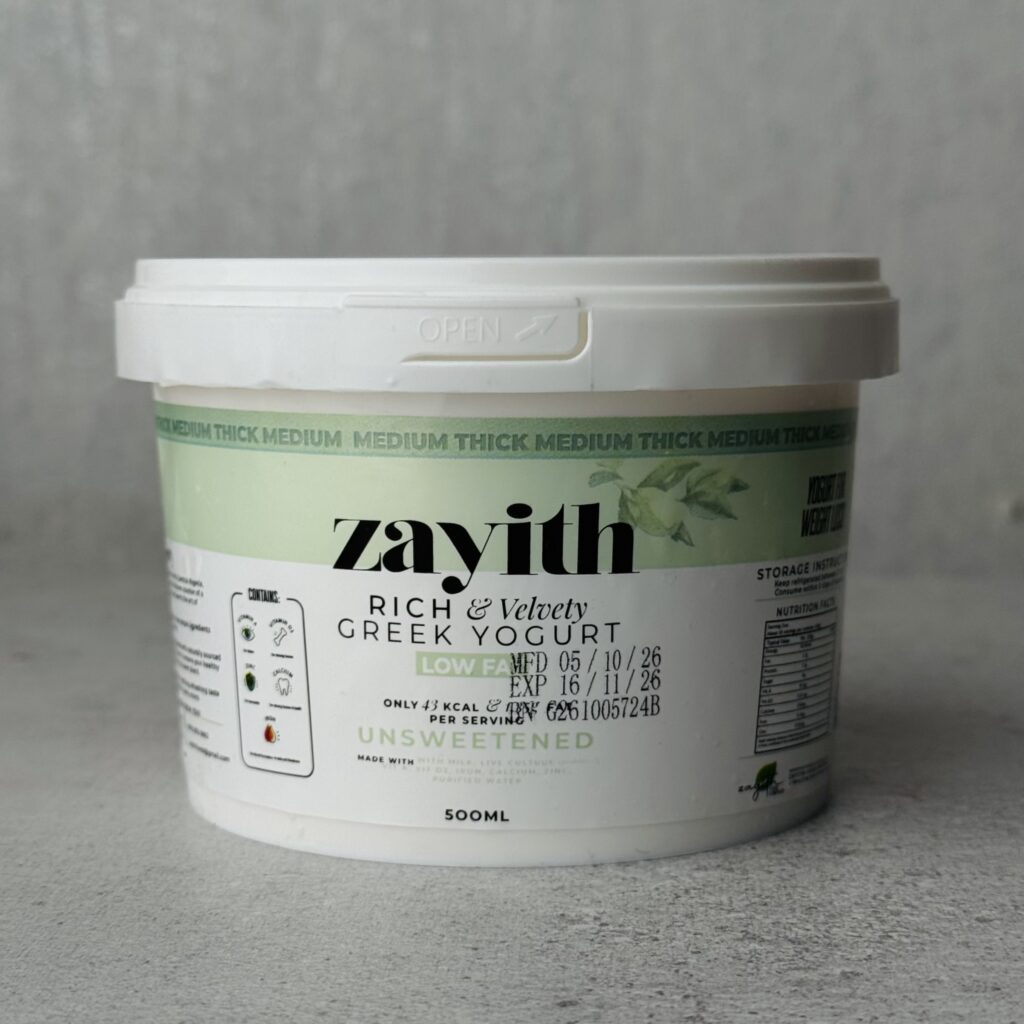 Zayith Low-Fat Unsweetened Greek Yogurt 500ml tub