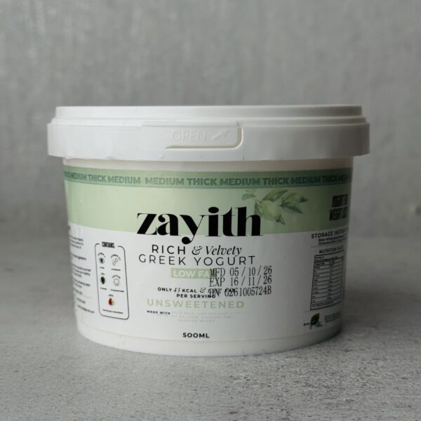 Zayith Low-Fat Unsweetened Greek Yogurt 500ml tub