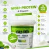 Zayith High Protein & Vitamin Sweetened Greek Yogurt 1 litre tub, 70g protein per tub with vitamins A, D3, iron, calcium and zinc