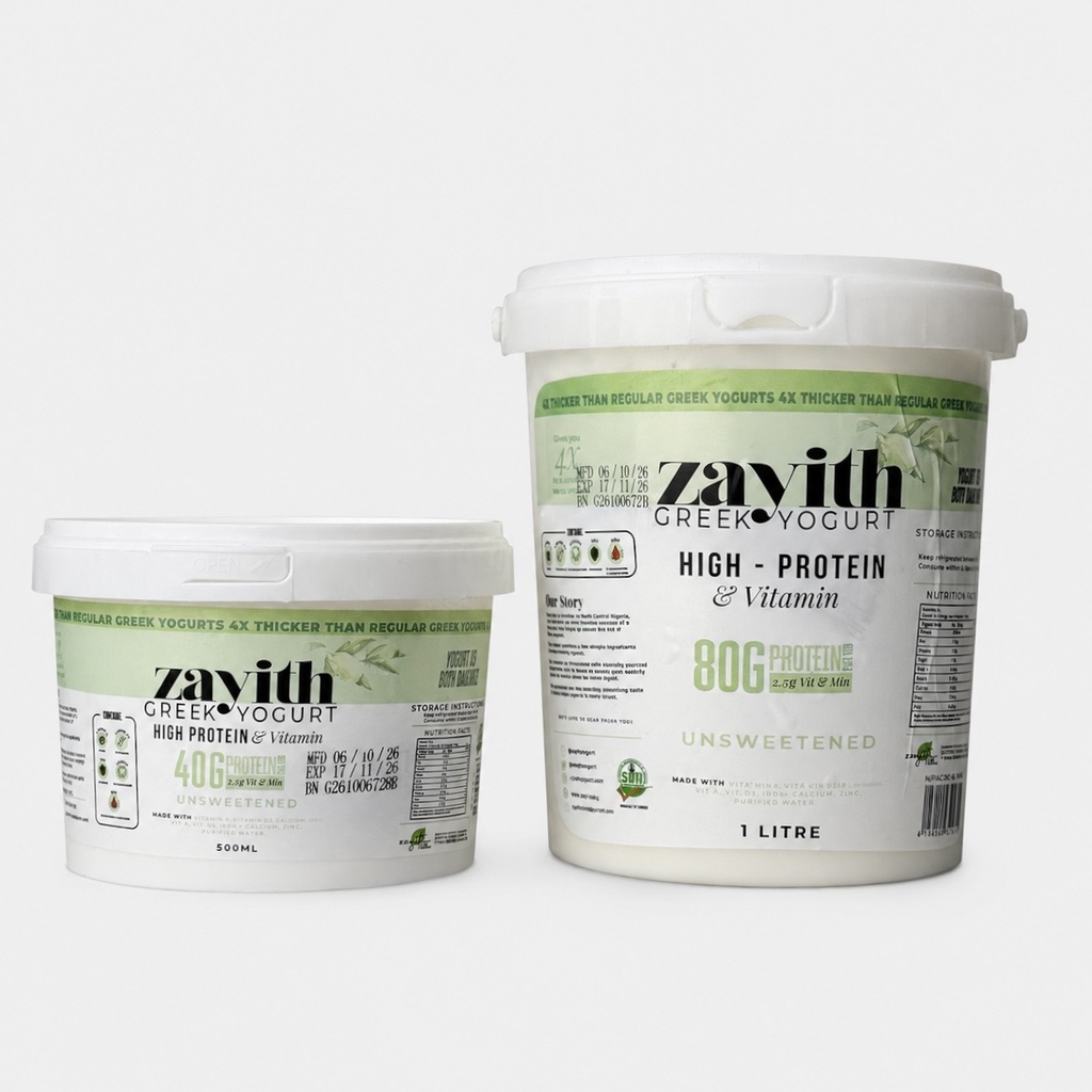 Zayith High Protein & Vitamin Unsweetened Greek Yogurt