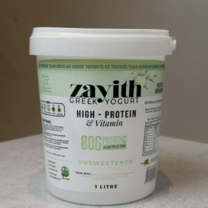 Zayith High Protein & Vitamin Unsweetened Greek Yogurt, 1 litre tub