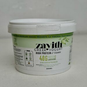 Zayith High Protein & Vitamin Unsweetened Greek Yogurt, 500ml tub